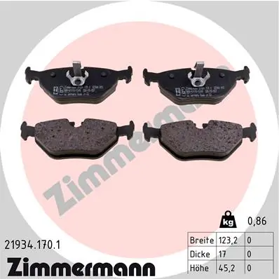 Zimmermann 219341701 Гальмiвнi колодки дисковi