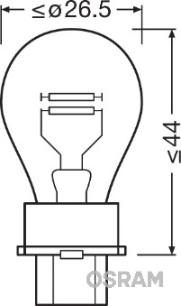 Автолампы Osram 3157 Original P27/7W W2,5x16q 27 W 7 W прозрачная Автолампы Osram 3157 Original P27/7W W2,5x16q 27 W 7 W прозрачная