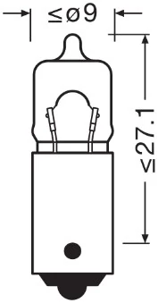 Автолампы Osram 64111 Original Miniwatt T5W BA9s 5 W прозрачная