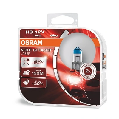 Автолампы Osram 64151NLHCB Night Breaker Laser H3 PK22s 55 W прозрачно-голубая