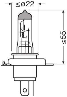 Автолампы Osram 64193ULT Ultra Life H4 P43t 55 W 60 W прозрачная