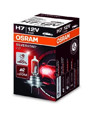 Автолампы Osram 64210SV2 Silverstar 2.0 H7 PX26d 55 W прозрачная