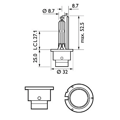 Автолампы Philips 85122VIC1 Vision D2S P32d-2 35 W прозрачная