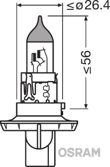 Автолампы Osram 9008 Original Line H13 P26.4t 55 W 60 W прозрачная