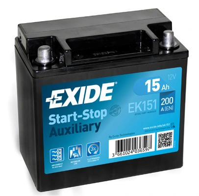 Аккумулятор EXIDE Start-Stop AGM 6 СТ-15-L ek151 Аккумулятор EXIDE Start-Stop AGM 6 СТ-15-L ek151