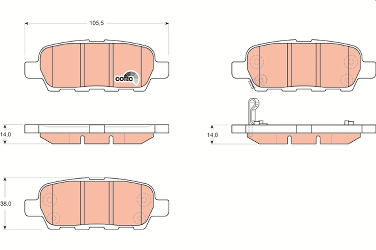 TRW GDB3294 Колодки тормозные дисковые задние, INFINITY/NISSAN/SUZUKI, 1.6-3.2, 03-
