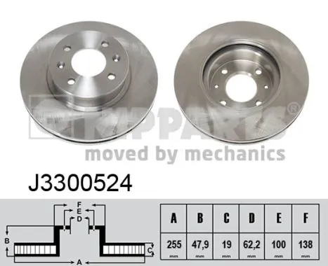 NIPPARTS J3300524 Диск гальмівний перед. Hyundai Getz 1.1/1.3/1.6/1.5 CRDi (+ABS) 02- (256X19) NIPPARTS J3300524 Диск гальмівний перед. Hyundai Getz 1.1/1.3/1.6/1.5 CRDi (+ABS) 02- (256X19)