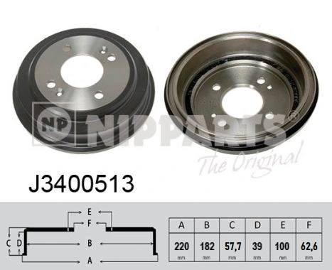 NIPPARTS J3400513 Гальмiвнi барабани