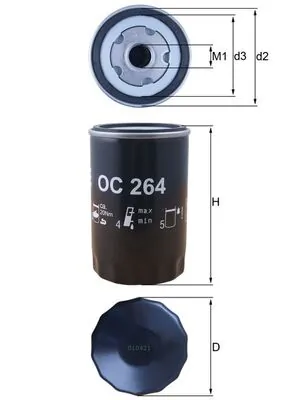 Фильтр масляный KNECHT, MAHLE OC264 Фильтр масляный KNECHT, MAHLE OC264