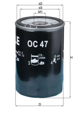 Фильтр масляный KNECHT, MAHLE OC47OF Фильтр масляный KNECHT, MAHLE OC47OF