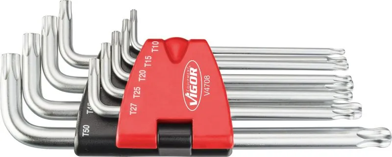 Набор ключей TORX Vigor V4708 T10-T50 Набор ключей TORX Vigor V4708 T10-T50