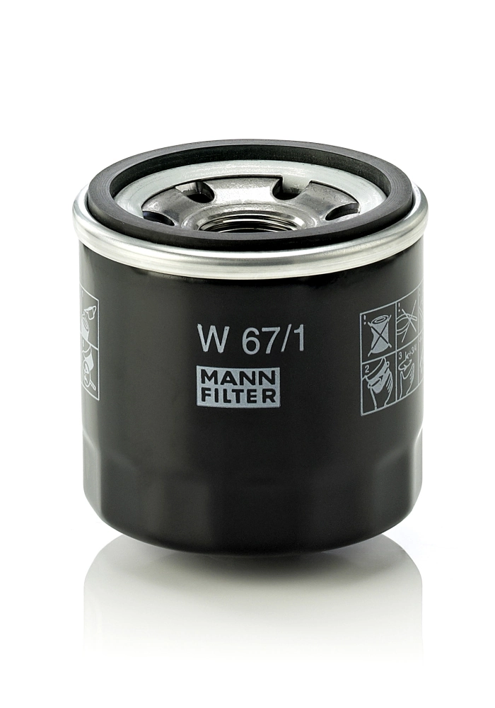 MANN-FILTER W671 Фильтр масляный, MAZDA 121, 2, 3, 323, 626, MPV, MX-3, MX-5, MX-6, Premacy, NISSAN Juke, 1.3-2.5,86-