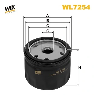 WIX FILTERS WL7254 Фильтр масляный, 1.9D-1.5dCi/1.4i/1.6i Trafic/Vivaro